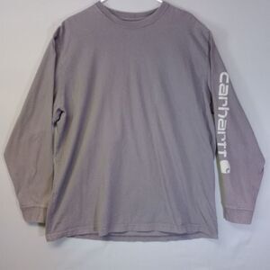 Carhartt Shirt Men's XL Gray Original Fit Long Sleeve Spell Out Workwear K231
